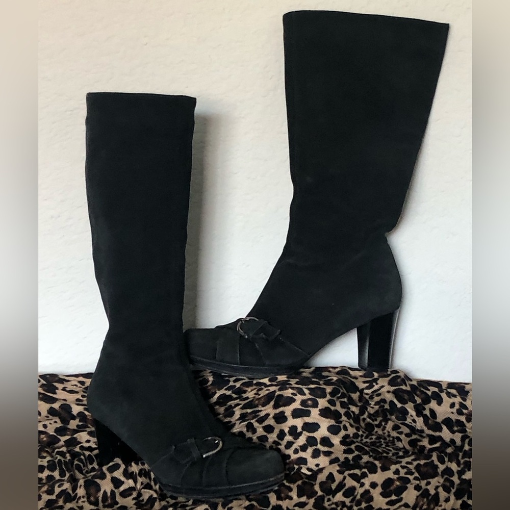La Canadienne Black suede tall boots
